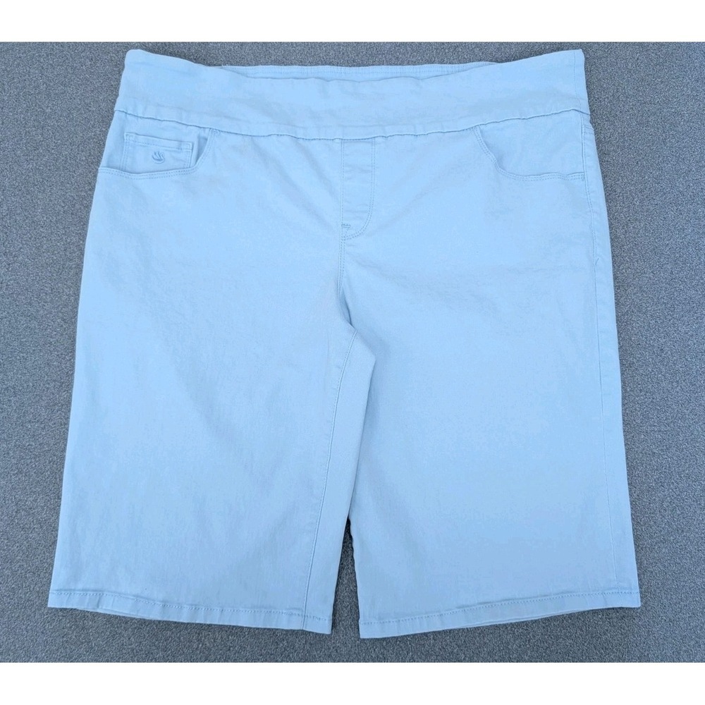 Gloria Vanderbilt Amanda Women's 18 W Shorts Light Blue Pullon Stretch Comfort